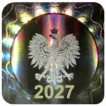 Naklejka holograficzna na legitymację szkolną 2027 – model B