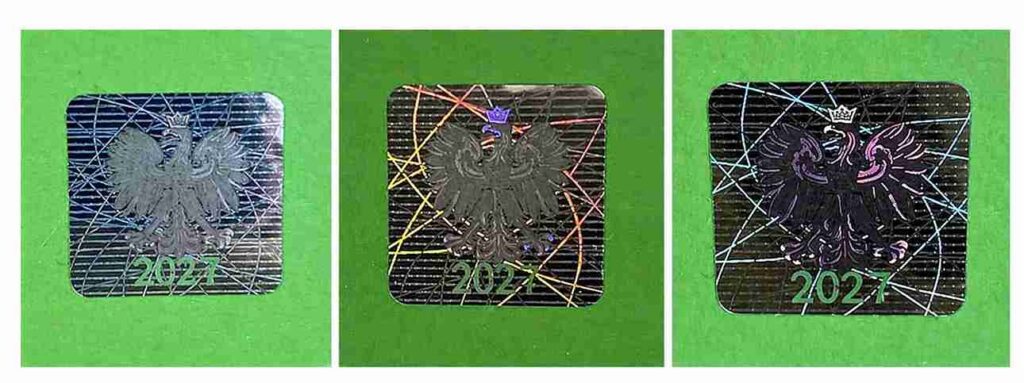 Hologram szkolny 2027 model A – efekt holograficzny pod różnymi kątami