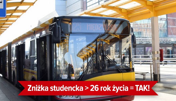 Zniżki ZTM i PKP dla studenta powyżej 26 roku życia