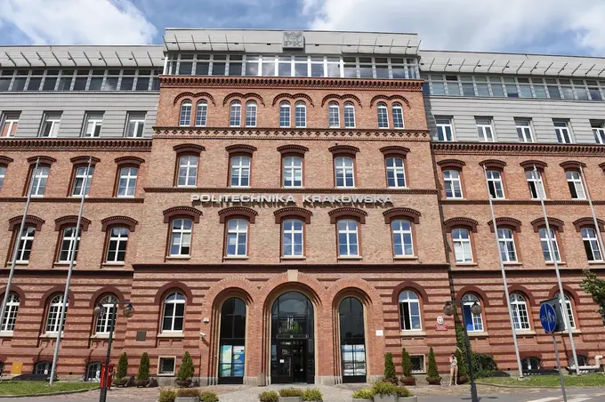 Główny budynek Politechniki Krakowskiej im. Tadeusza Kościuszki – naklejki na legitymację studencką PK