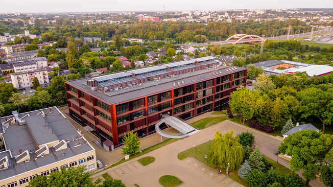 Kampus Politechniki Lubelskiej z lotu ptaka – hologramy na legitymację doktorancką POLLUB