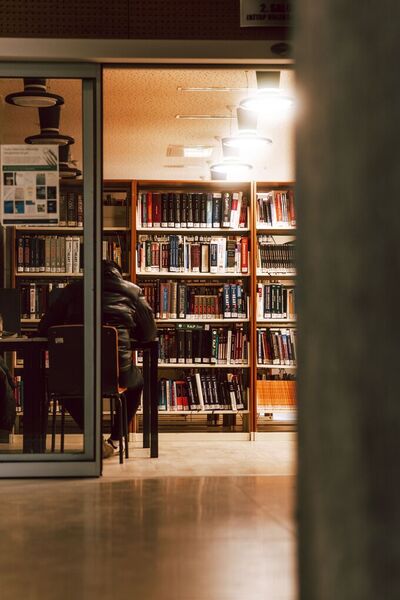 Student uczący się w bibliotece – hologramy do legitymacji studenckiej WSF Wrocław